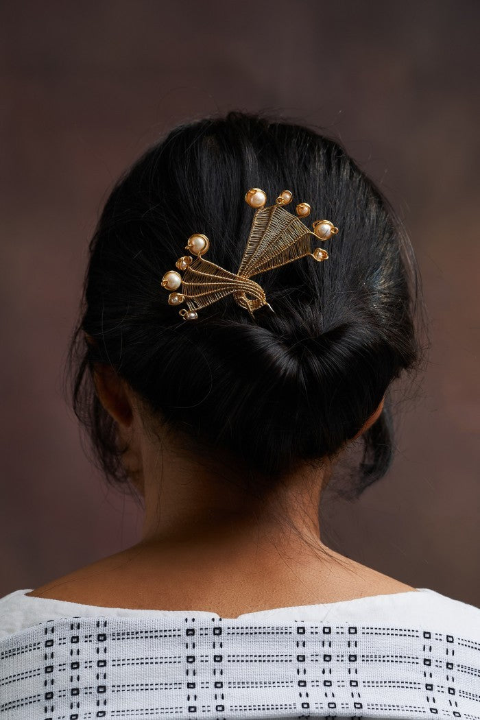 Marangga hairpin pearl gold