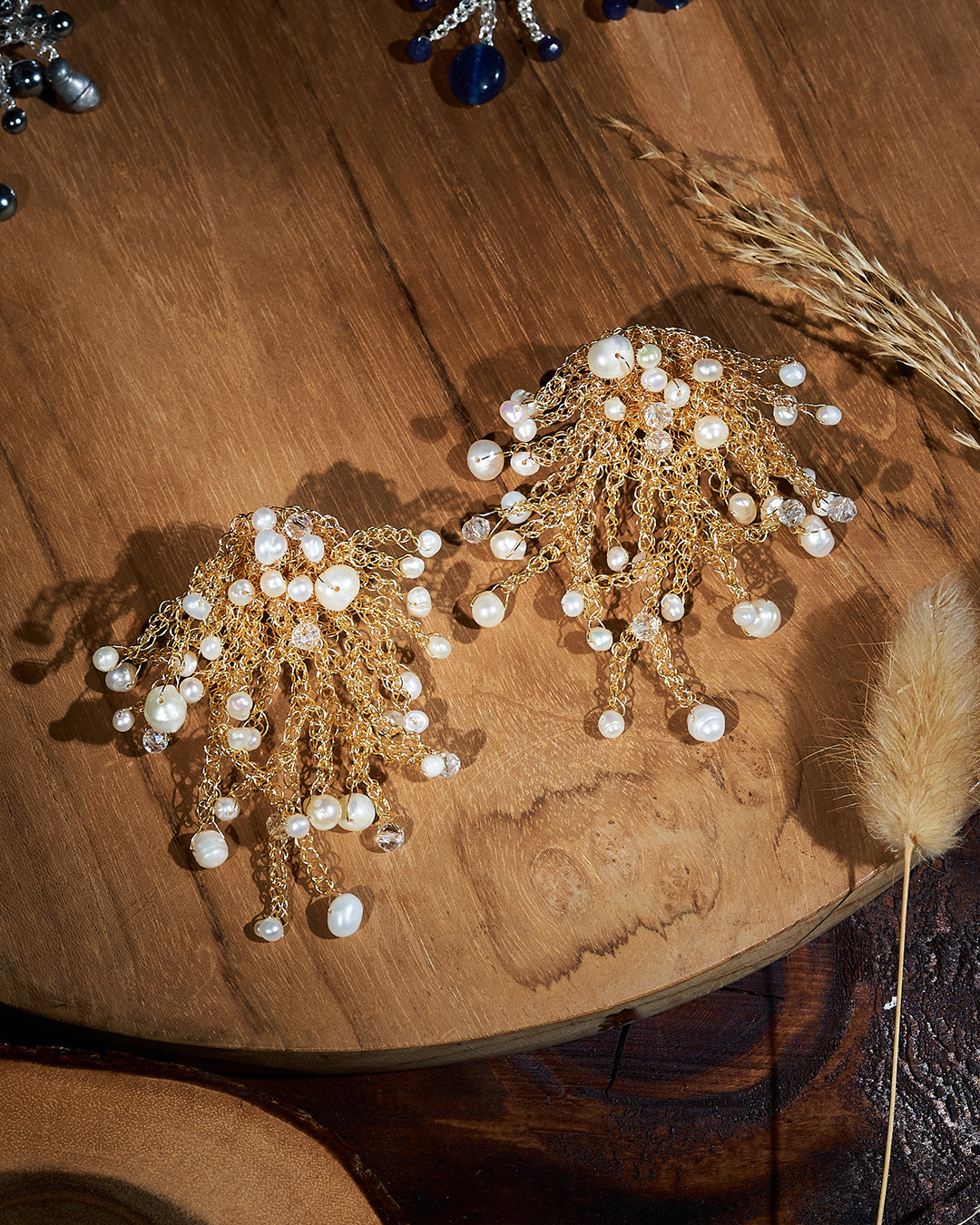 Aluna Pearl Gold Earrings