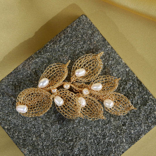 Gold Iris Brooch