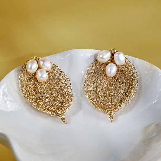 Gold Iris Earring