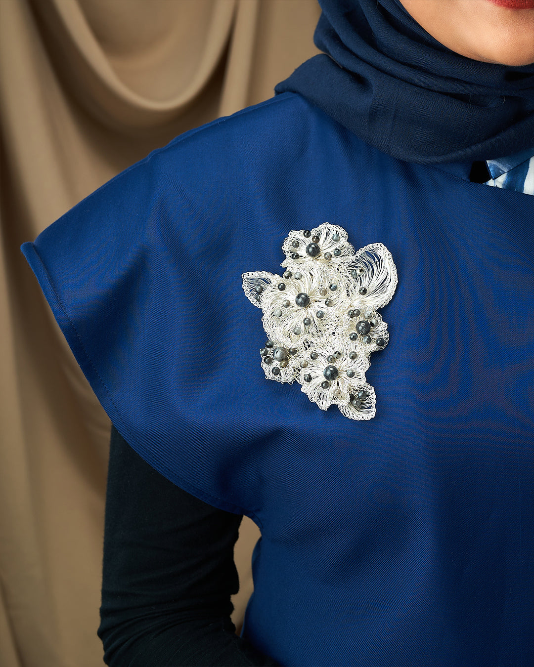 Puspita Pearl Silver Brooch