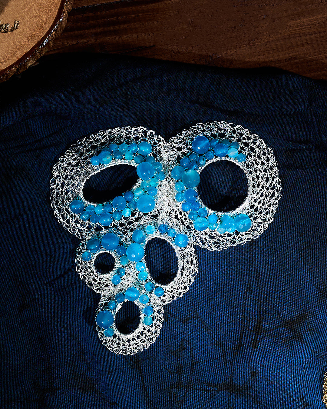 Gayatri Brooch Blue Silver