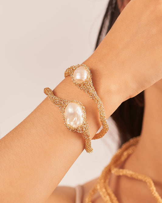 Candela Pearl Gold Bangle