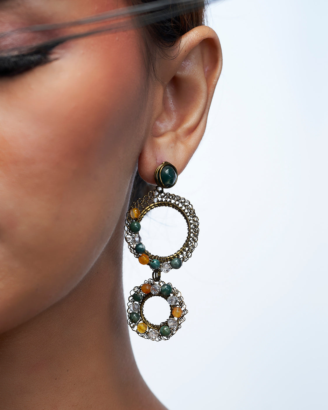 Seraphina Mixed Green Earring