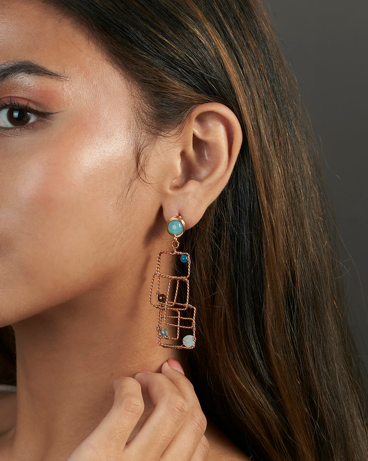 Maze Rose Gold Earrings