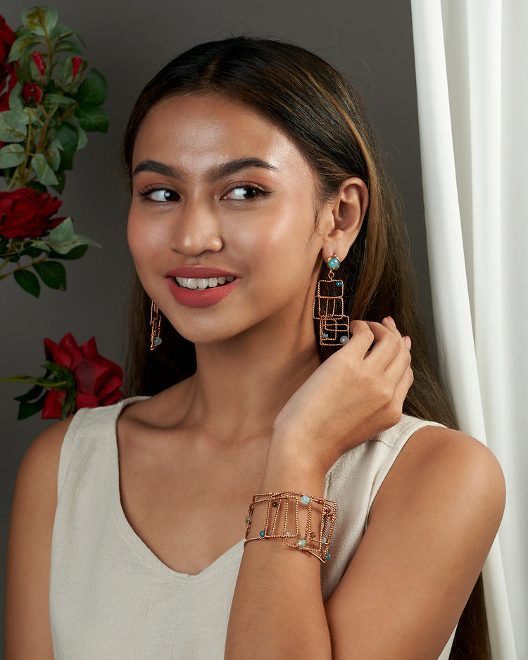 Maze Rose Gold Earrings