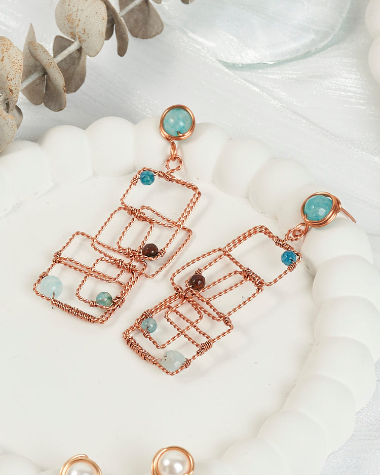 Maze Rose Gold Earrings