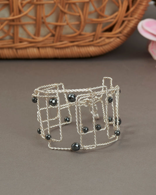 Maze Silver bangle