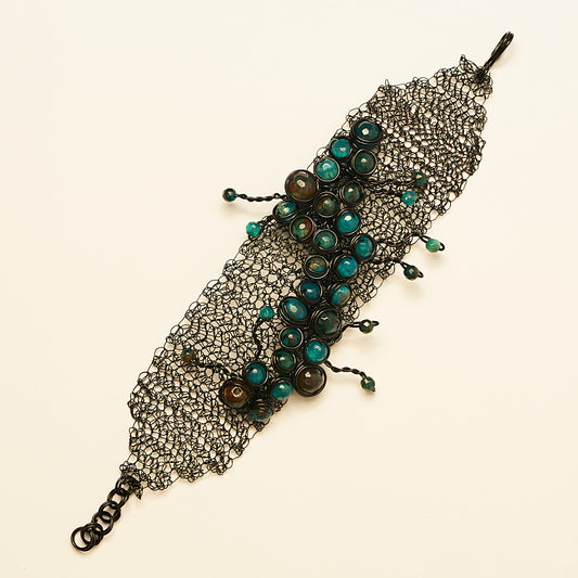 SHANA CROCHET TURQUOISE BLACK