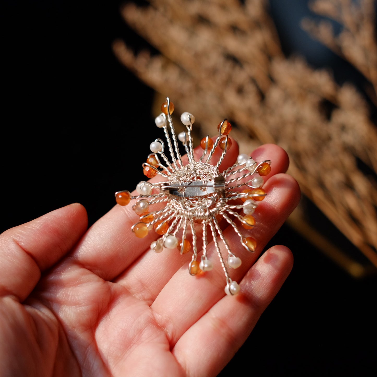 BROOCH MATAHARI ORANGE CRYSTAL