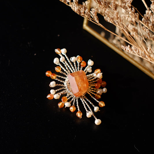 BROOCH MATAHARI ORANGE CRYSTAL