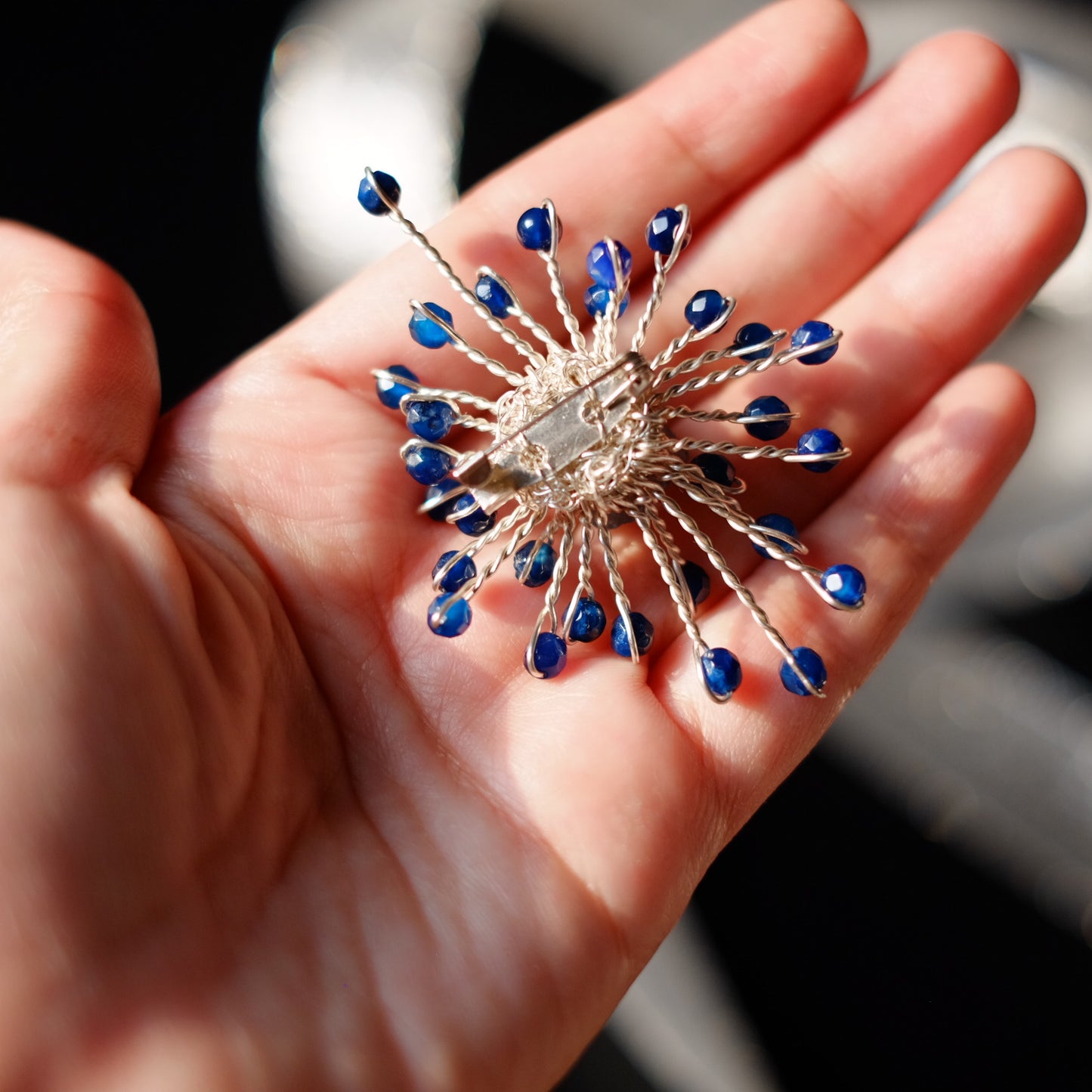 BROOCH MATAHARI BLUE CRYSTAL