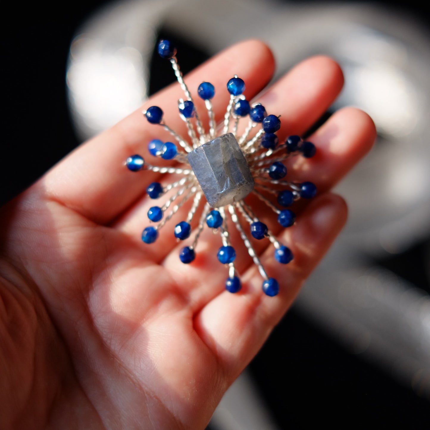 BROOCH MATAHARI BLUE CRYSTAL