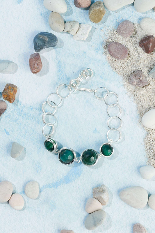 Lisbon green silver bracelet (10)