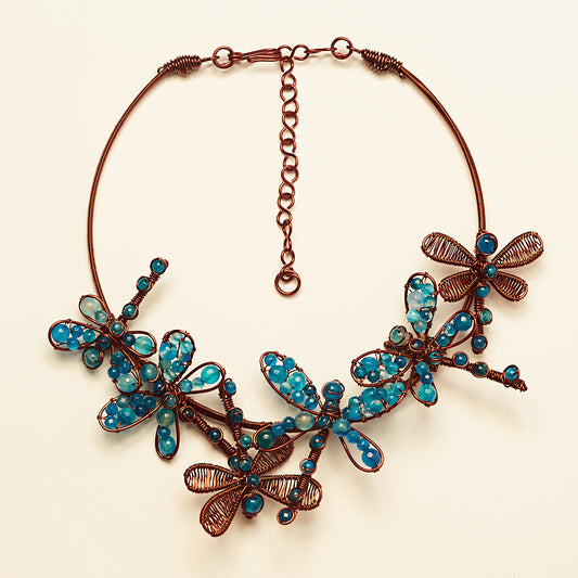 CHOKER DRAGONFLIES BLUE BW