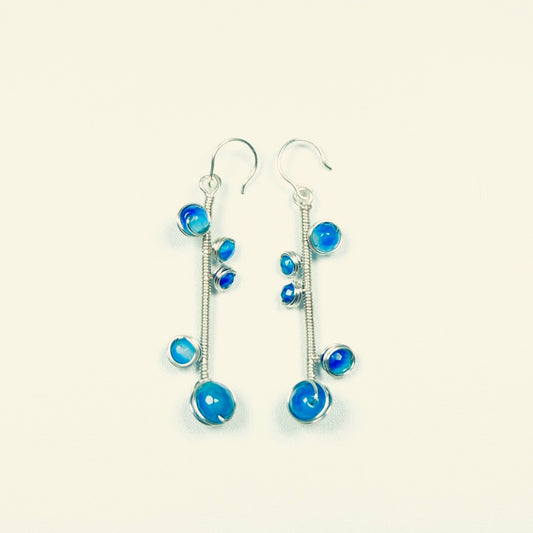 KLADIA EARRING BLUE SILVER