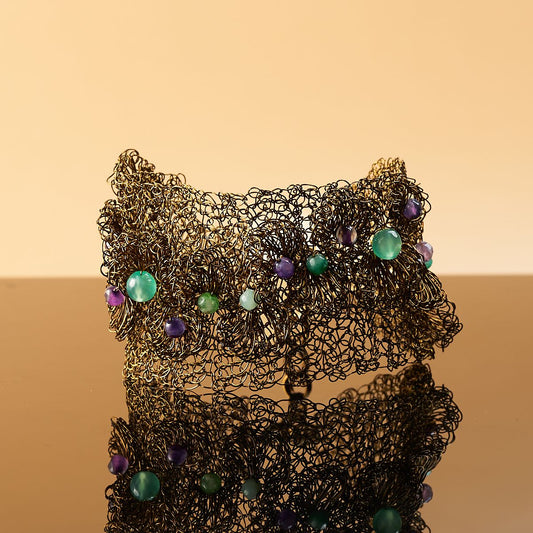 Wave bangle stones vintage
