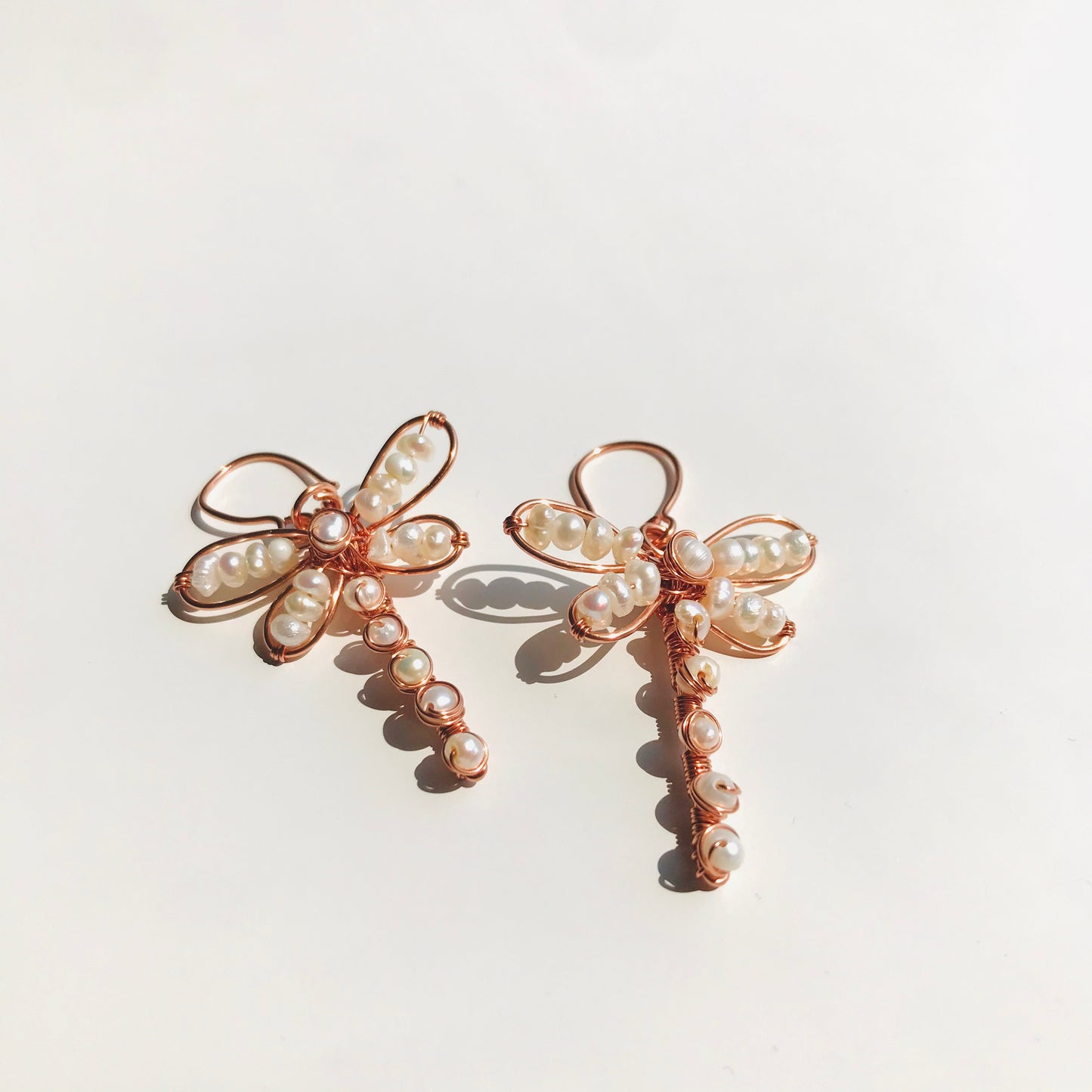 DRAGONFLIES EARRING PEARL RG