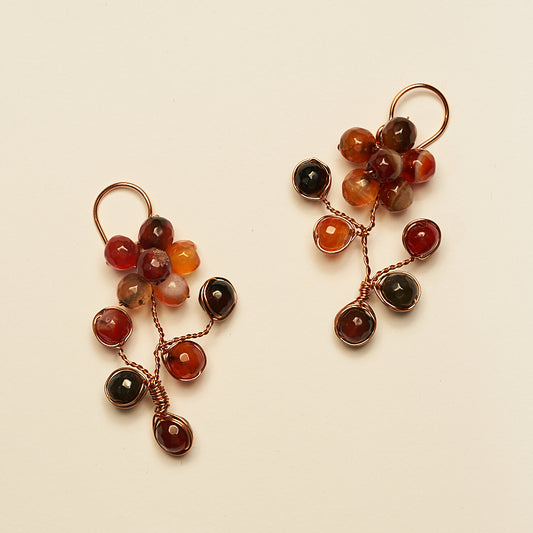 FLOWERS EARRING BROWN RG