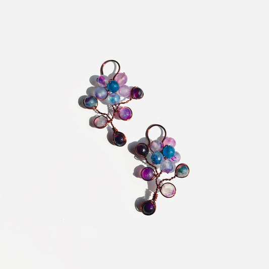 FLOWERS EARRING BLUEPURPLE BW