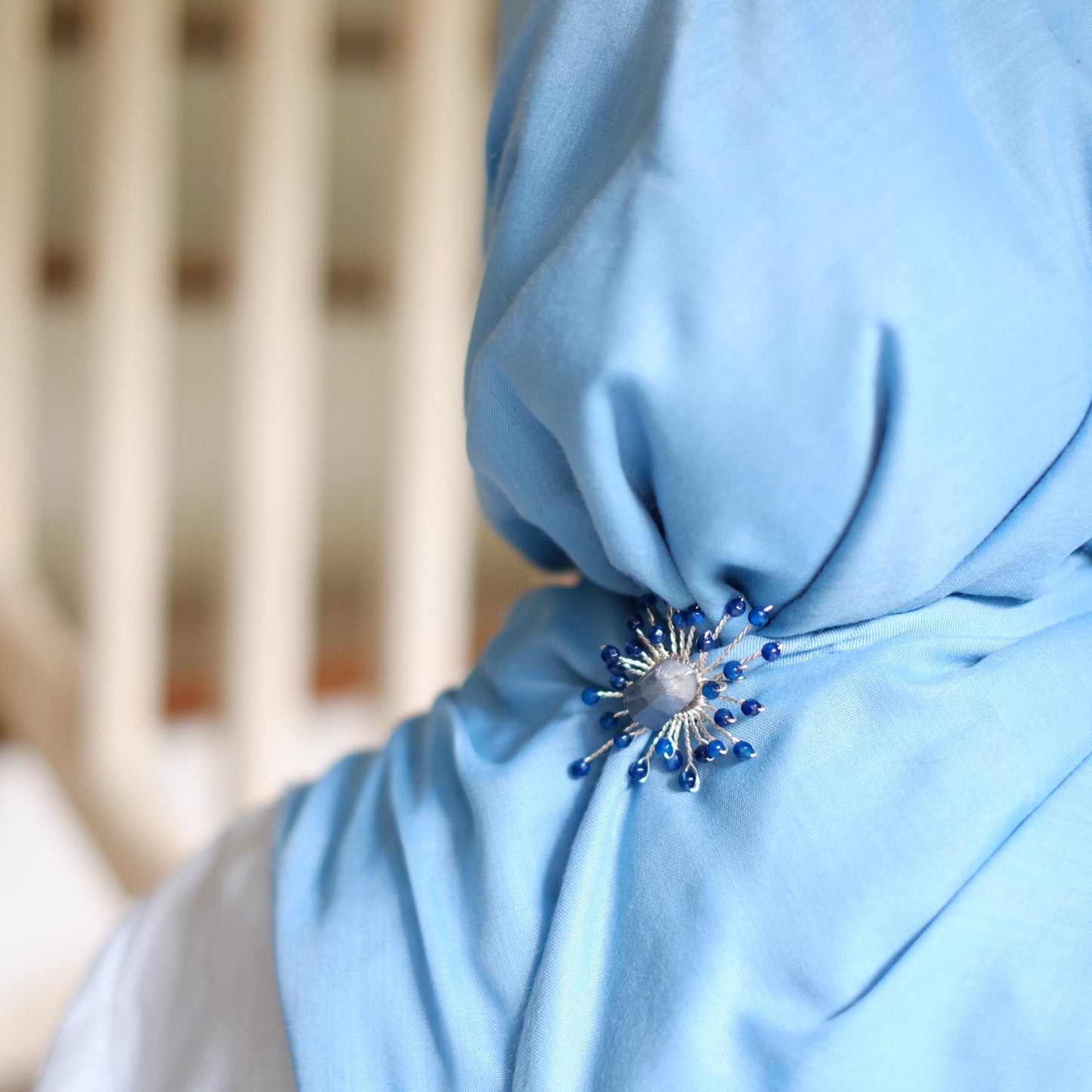 BROOCH MATAHARI BLUE CRYSTAL