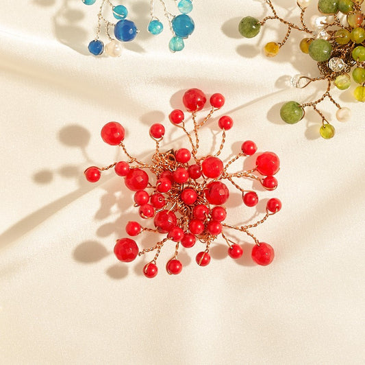 Baby breath brooch red RG